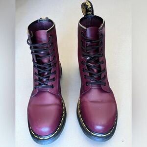 Dr. Martens Maroon Lace-Up Boots